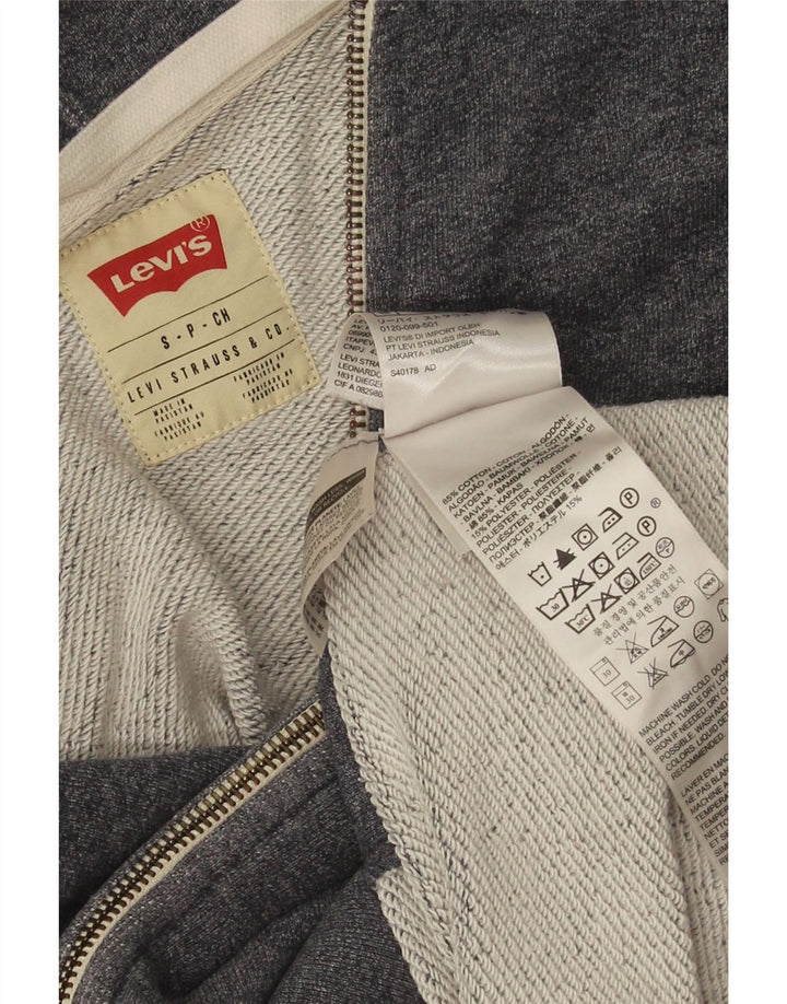 Męski sweter z kapturem i zamkiem błyskawicznym Levi's, mały, szary, bawełniany
