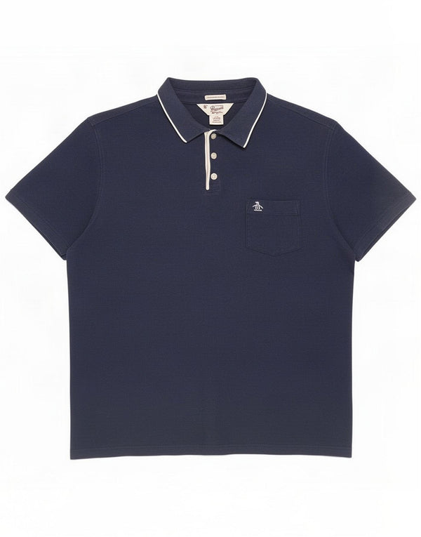 Penguin Męska koszulka polo o dopasowanym kroju, 2XL granatowa, bawełniana