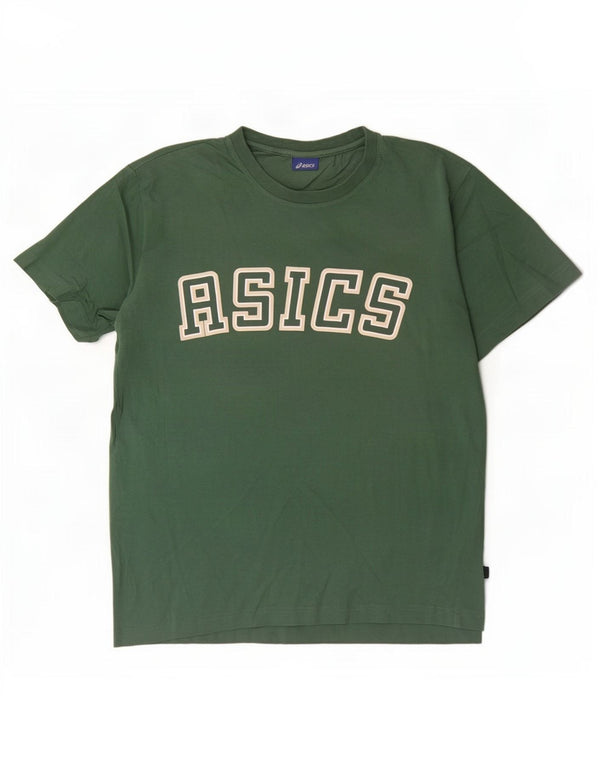 Męska koszulka z grafiką Asics, mała, zielona