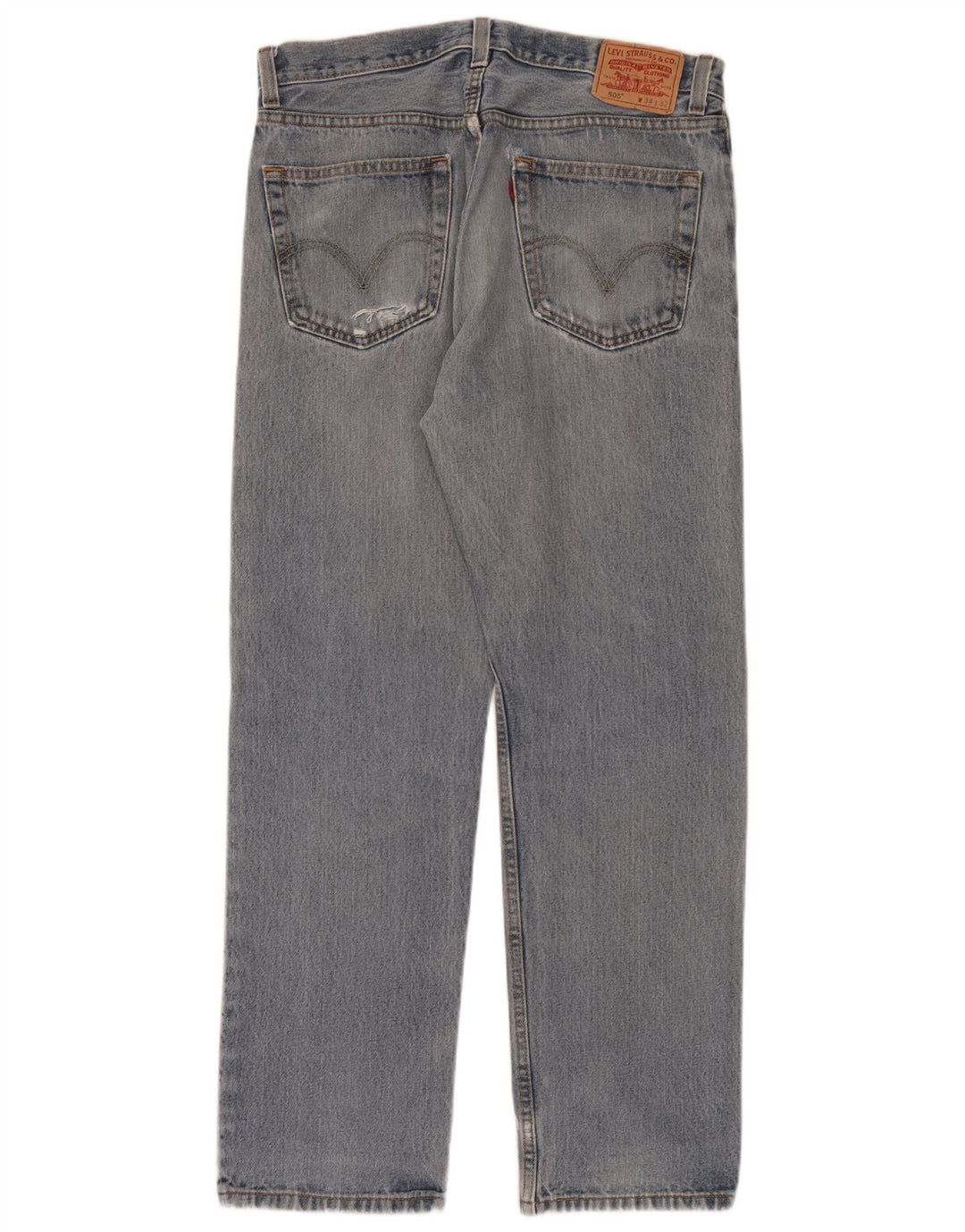 Męskie jeansy Levi's 505 w trudnej sytuacji W34 L32 Niebieska bawełna