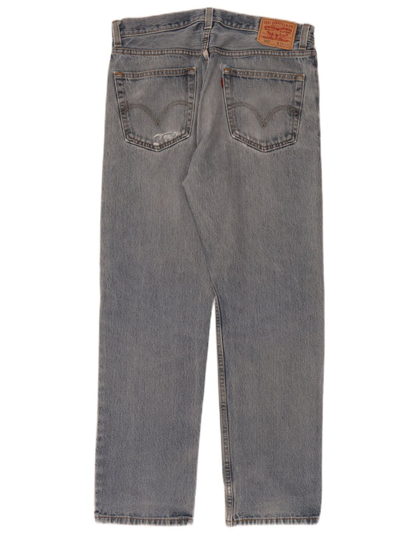 Męskie jeansy Levi's 505 w trudnej sytuacji W34 L32 Niebieska bawełna