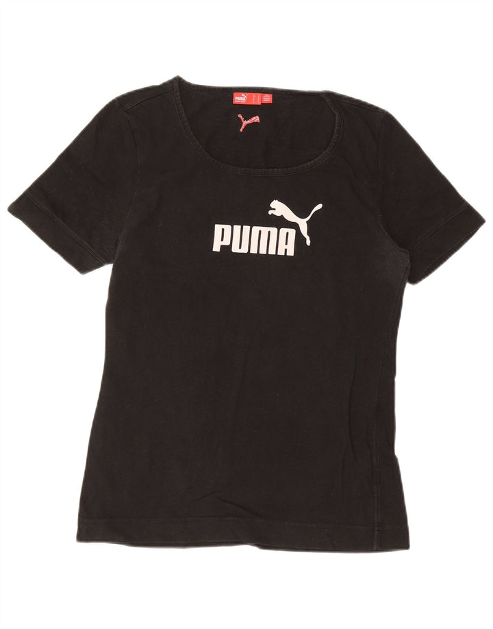 PUMA Womens Graphic T-Shirt Top UK 14 Large Black