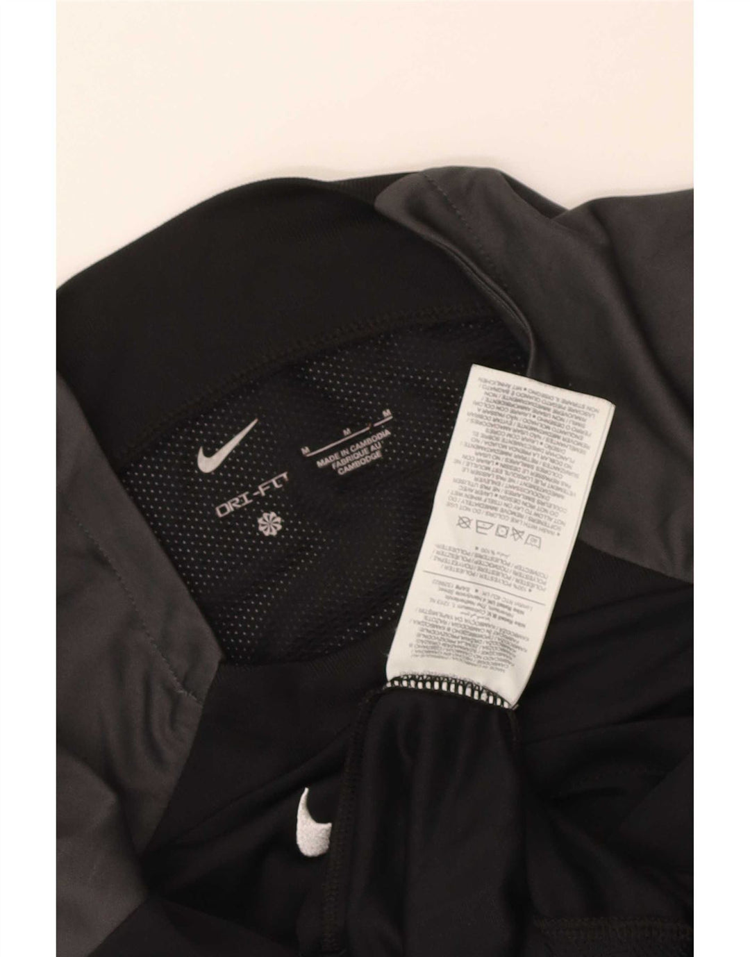 Męski T-shirt Nike Dri Fit Top, średni czarny poliester z blokami kolorów