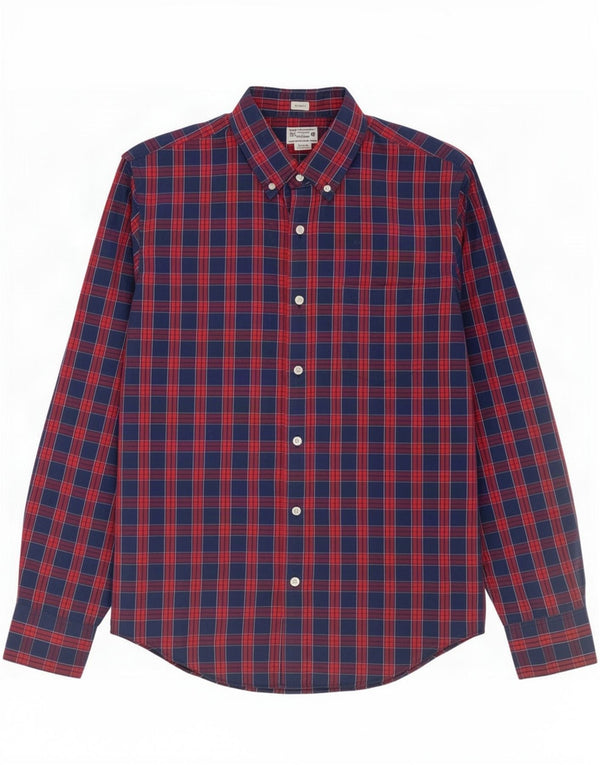 Koszula męska J. Crew Slim Fit, bawełniana w średnią granatową kratkę