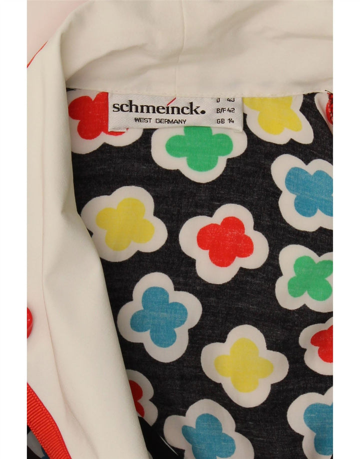 SCHMEINCK  Womens Short Sleeve Blazer Jacket UK 14 Medium  Black Floral Vintage Schmeinck and Second-Hand Schmeinck from Messina Hembry 