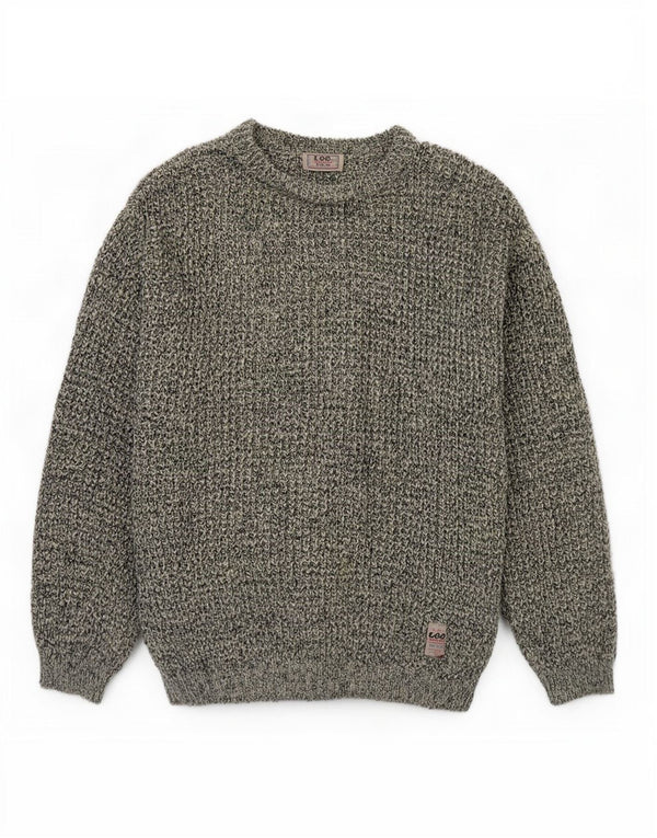 Męski sweter Lee z dekoltem w łódkę XL, szary, nakrapiany