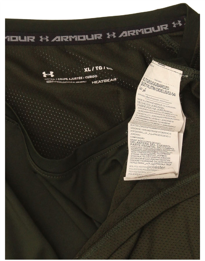 Męski dopasowany t-shirt Under Armour XL z poliestru w zielone paski