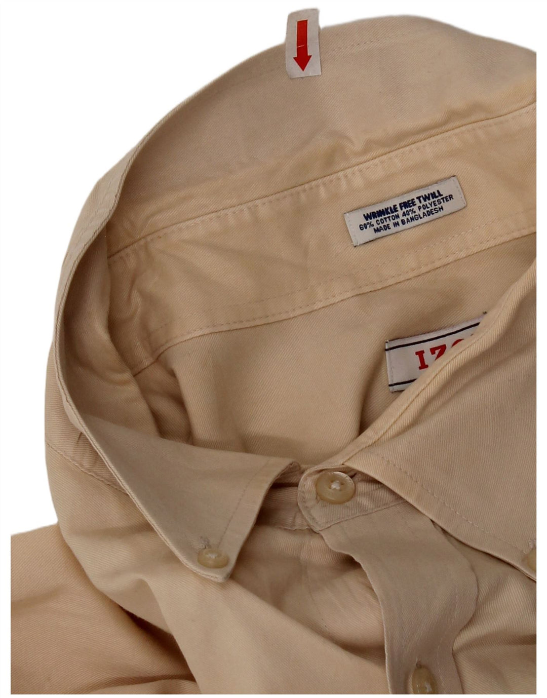 Koszula męska Izod o regularnym kroju, rozmiar 18, 2XL, beżowa, bawełniana