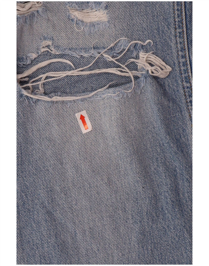 Damskie jeansy Zara w trudnej sytuacji, zwężane EU 36 XS W26 L27 Niebieskie bawełniane grunge