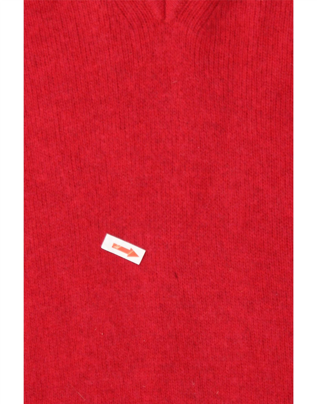 Męski sweter Trussardi z dekoltem w kształcie litery V, średnia czerwona wełna