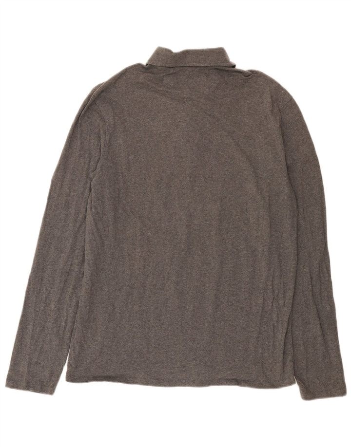 Męska koszulka polo Guess z długim rękawem, duża, szara, bawełniana