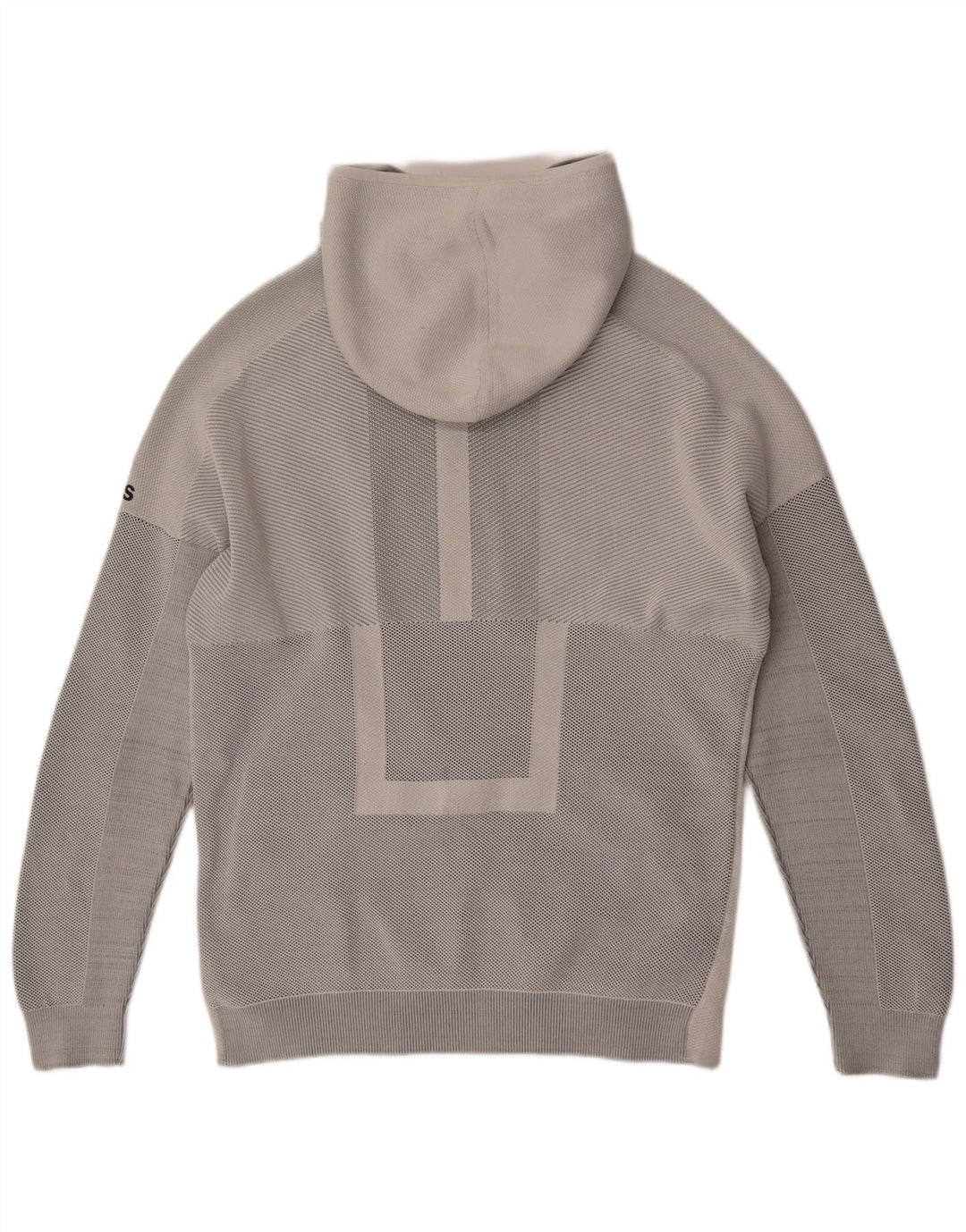 Męski sweter z kapturem i zamkiem ADIDAS, średnioszary, w prążki