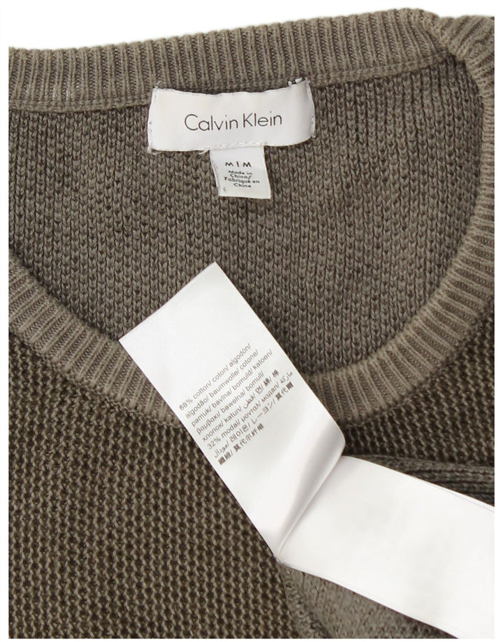 Męski sweter Calvin Klein z okrągłym dekoltem, średnioszary, bawełniany