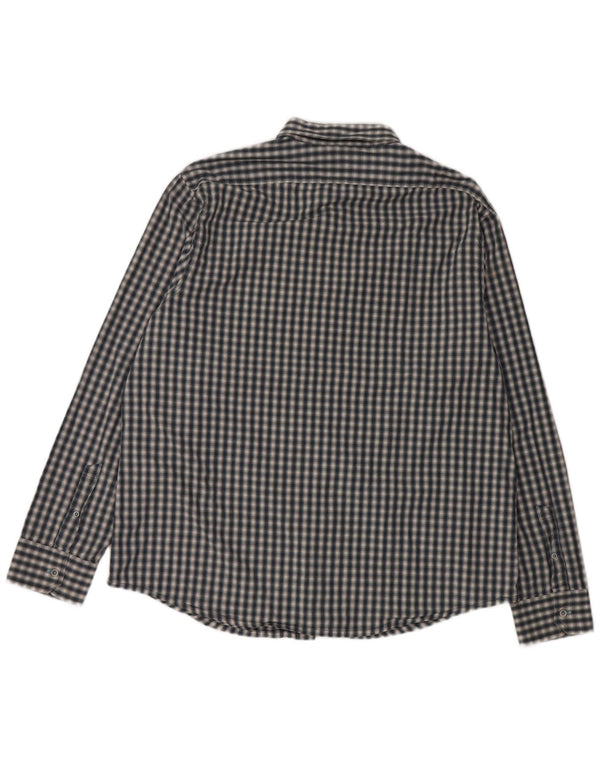 Męska koszula slim fit w kratkę Penguin Heritage, 2XL, niebieska, bawełniana w kratkę