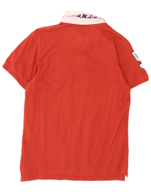 Męska koszulka polo do rugby Jack & Jones z grafiką, bawełniana, w kolorze średniej pomarańczy