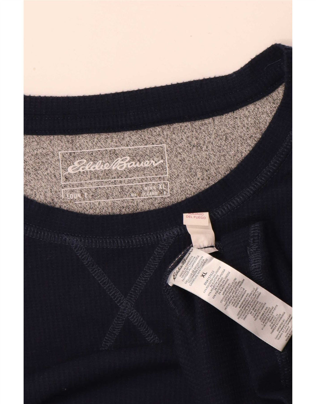 Eddie Bauer Męski top z długim rękawem XL, granatowy, poliester