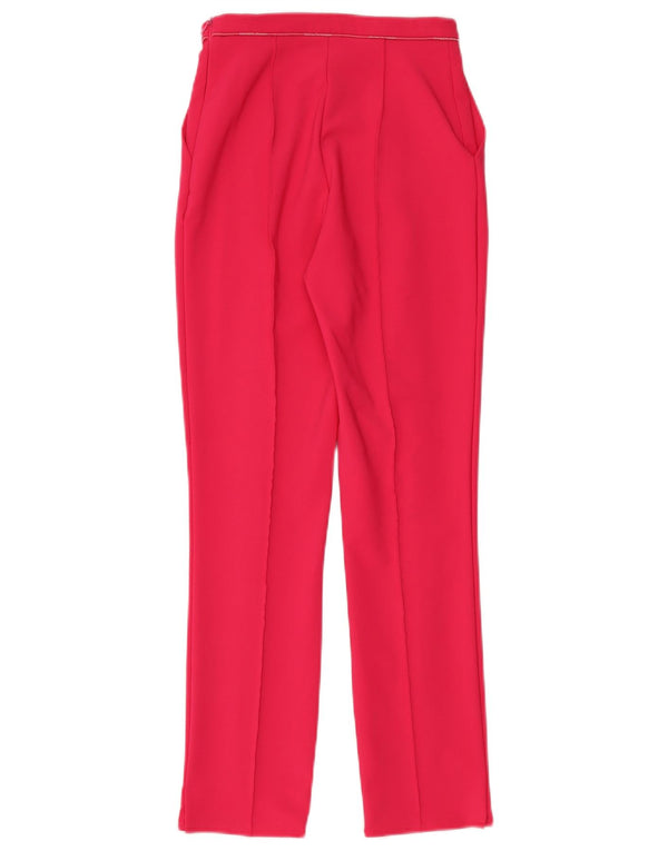 Damskie spodnie codzienne z wysokim stanem Elisabetta Franchi IT 38 XS W24 L28 Różowe