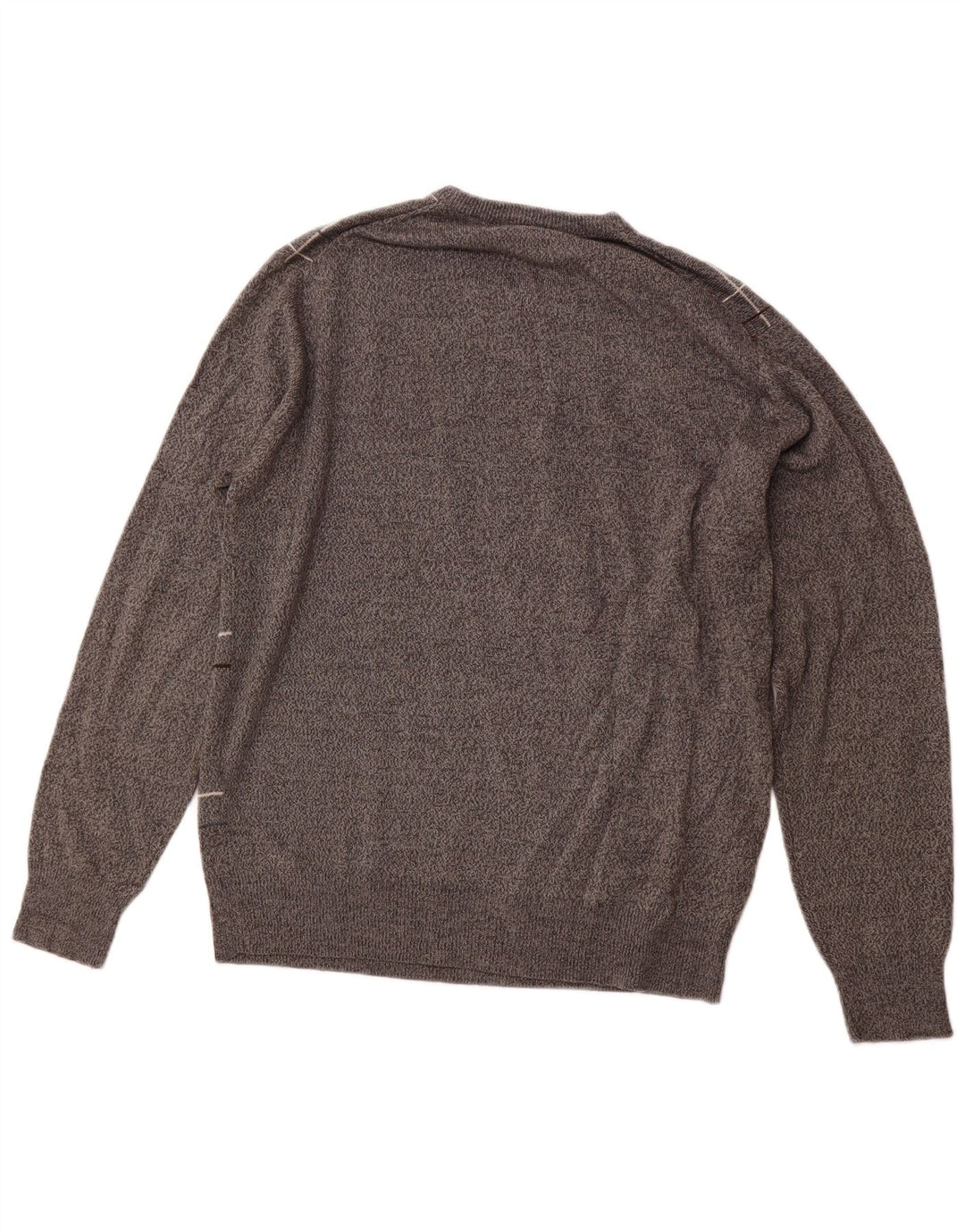 Męski sweter z okrągłym dekoltem DOCKERS, średnioszary, akrylowy w kratkę