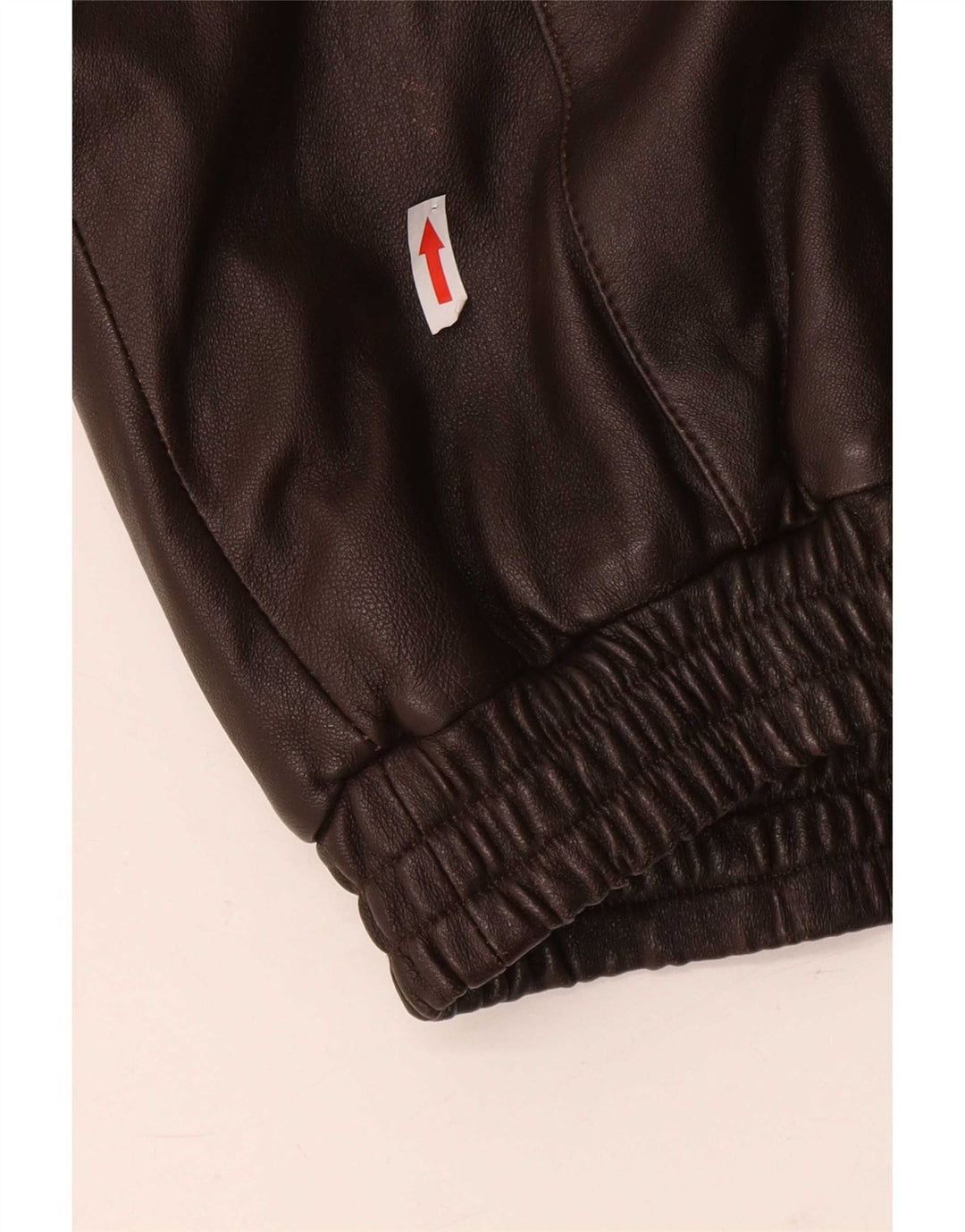 Vintage damska luźna skórzana kurtka bomber UK 14, duża brązowa