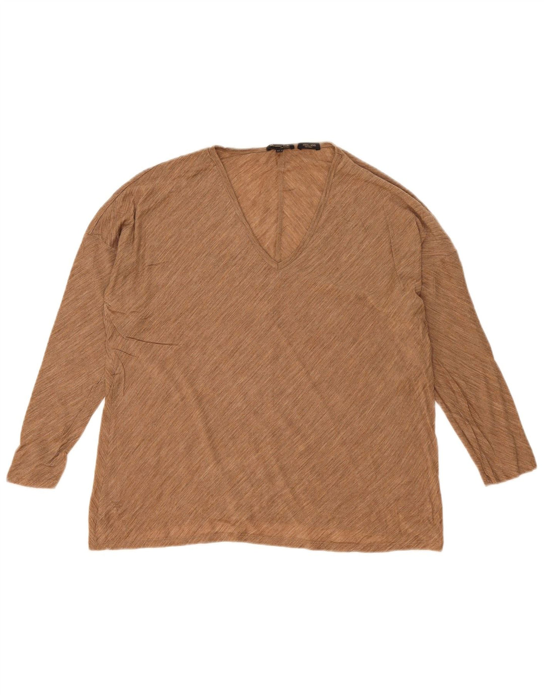 Damski top oversize Massimo Dutti z długim rękawem, UK 10, mały, beżowy, nakrapiany