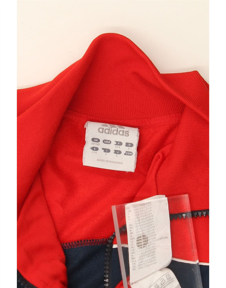 Męska kurtka dresowa ADIDAS UK 38/40, poliester w kolorze średniej czerwieni