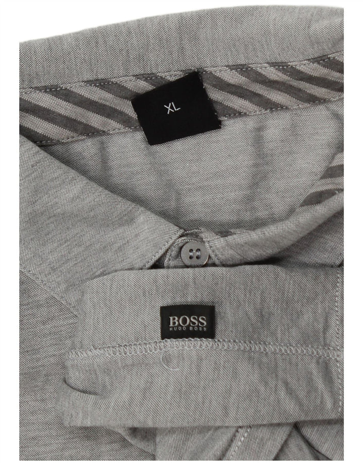 Męska koszulka polo Hugo Boss XL, szara, nakrapiana