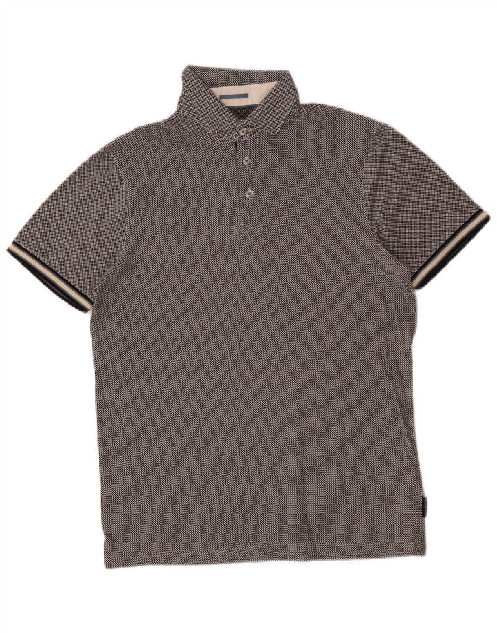Męska koszulka polo Ted Baker, rozmiar 2, mała, szara, bawełniana w kratę