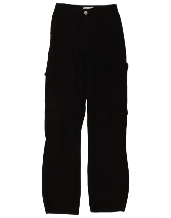 Spodnie damskie Zara Straight Cargo EU 32 2XS W22 L29 Czarna bawełna
