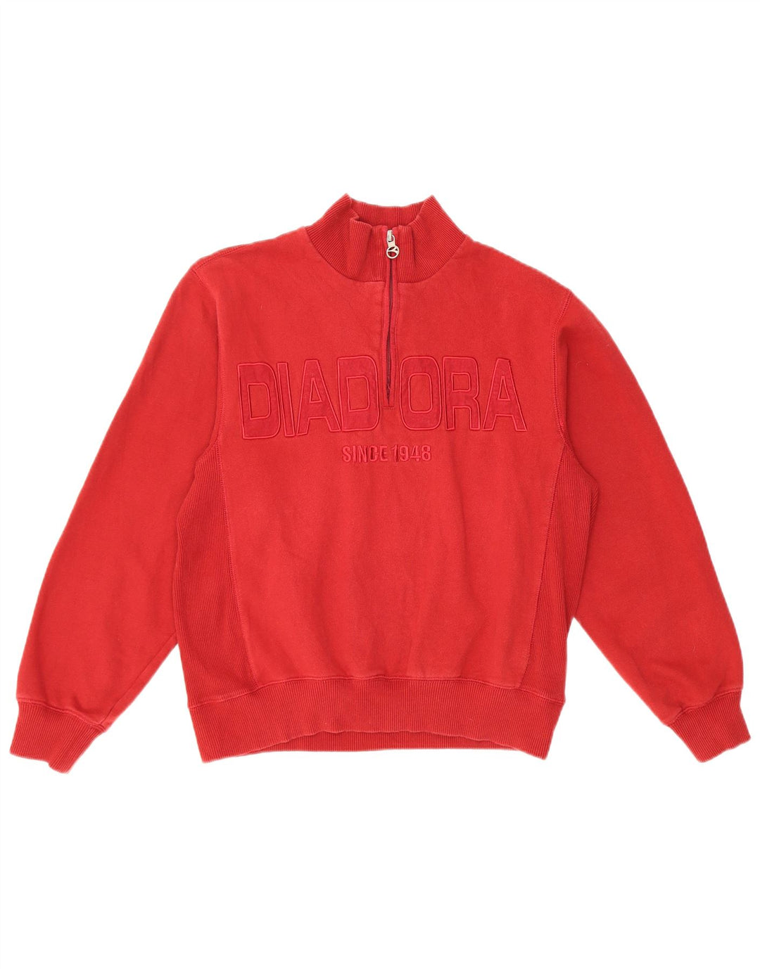 Damska bluza oversize Diadora z grafiką i zamkiem błyskawicznym, UK 10, mała czerwona