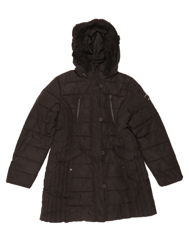 NAUTICA Womens Hooded Padded Coat UK 18 XL Black Polyester Vintage Nautica and Second-Hand Nautica from Messina Hembry 