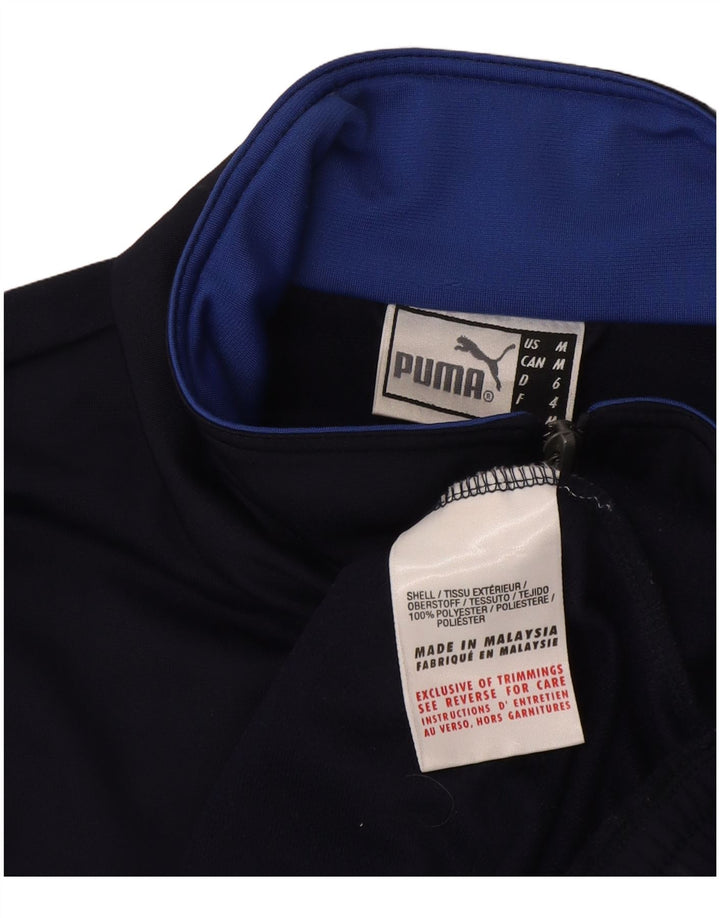 Męska kurtka dresowa Puma, średnia granatowa, poliester z blokami kolorów