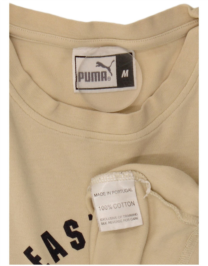 Męska koszulka z grafiką Puma Top, średnia beżowa bawełna
