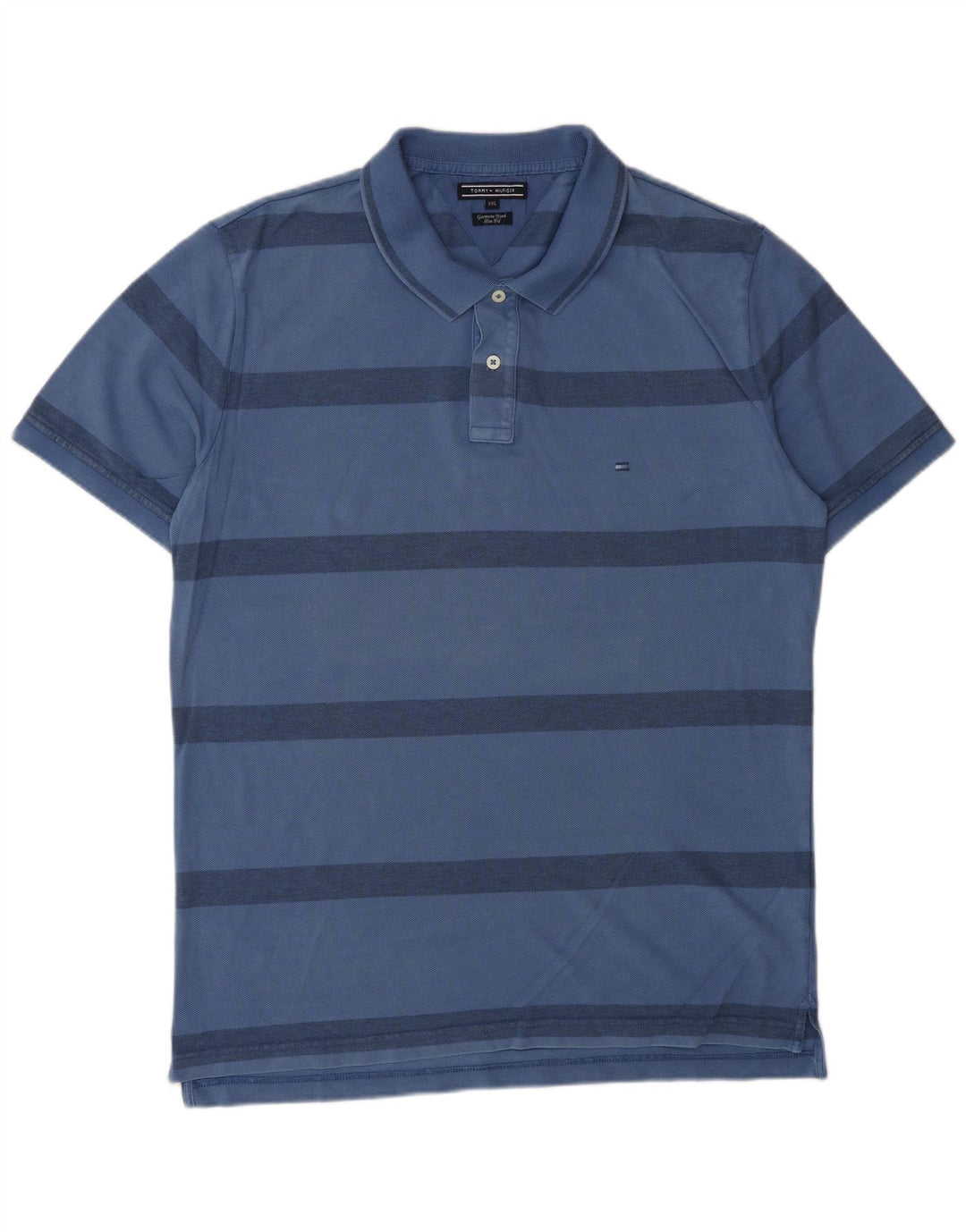 Męska koszulka polo slim fit TOMMY HILFIGER 2XL, bawełniana w niebieskie paski