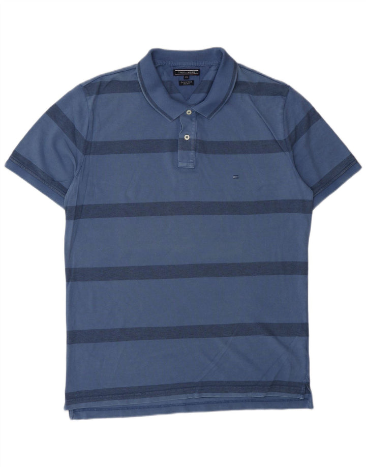 Męska koszulka polo slim fit TOMMY HILFIGER 2XL, bawełniana w niebieskie paski