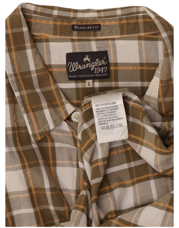 Koszula męska Wrangler z krótkim rękawem o regularnym kroju, duża, bawełniana w brązową kratkę