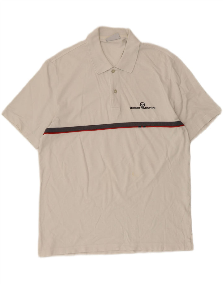 Męska koszulka polo Sergio Tacchini, duża, bawełniana w białe paski