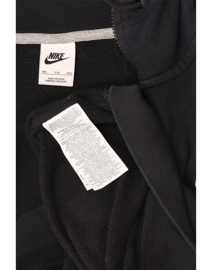 Męski sweter z kapturem i zamkiem Nike, 2XL, czarna bawełna