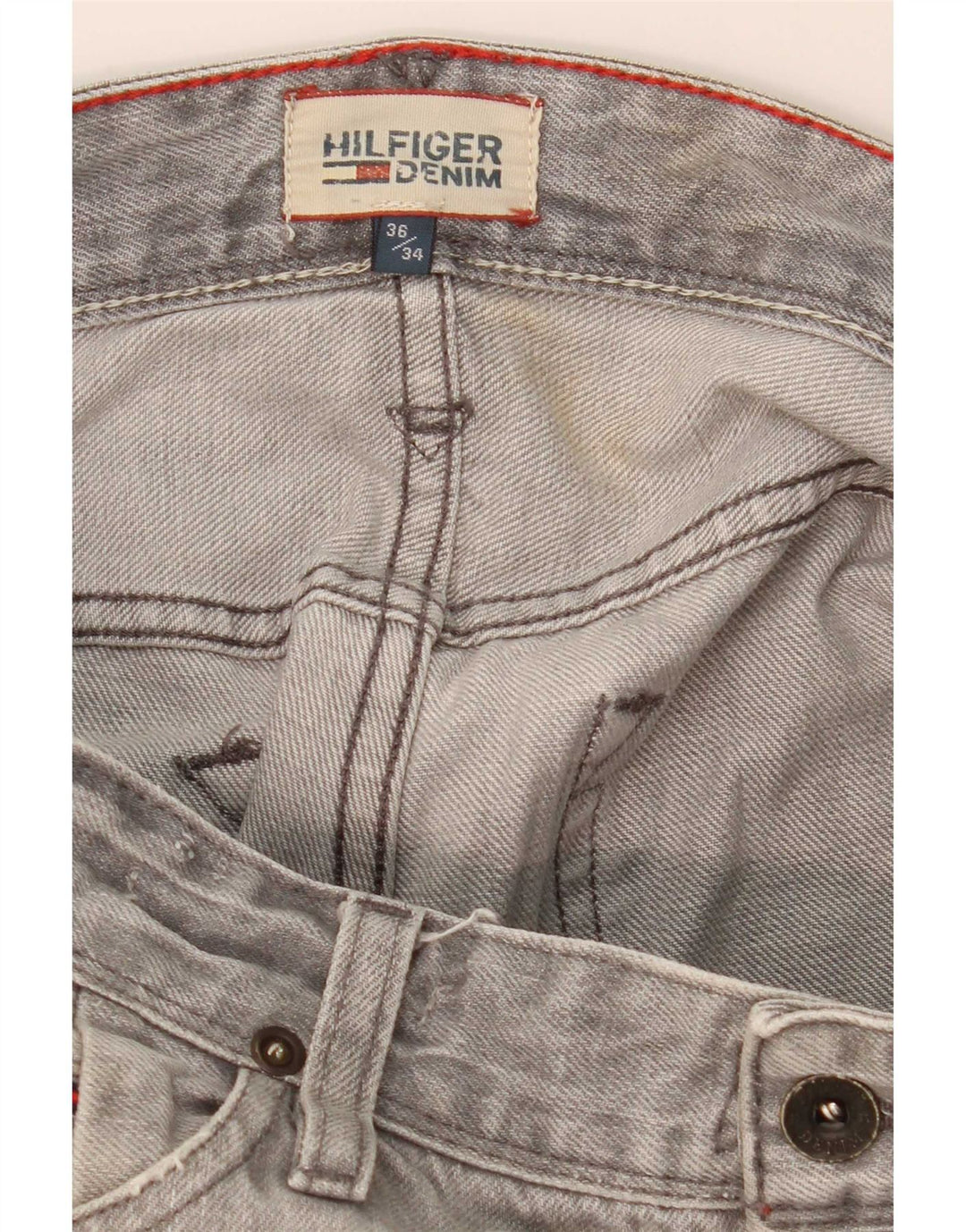 Męskie jeansy slim fit Tommy Hilfiger W36 L34 szare