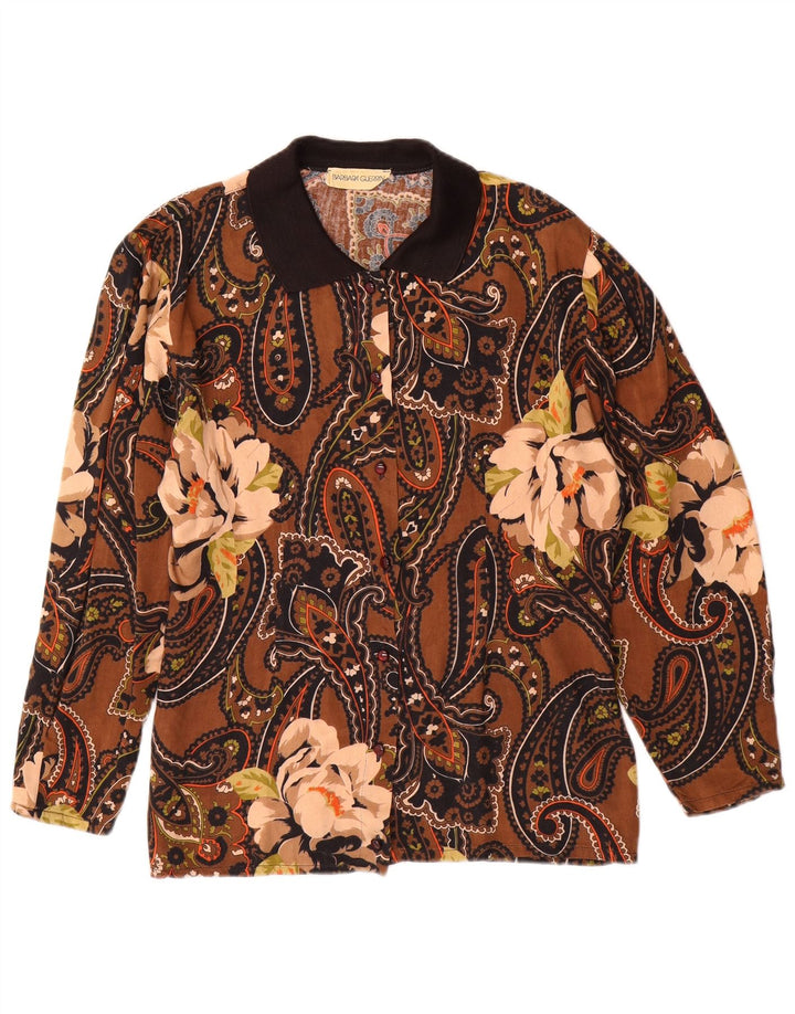 Koszula damska VINTAGE UK 14 Średni brąz Paisley