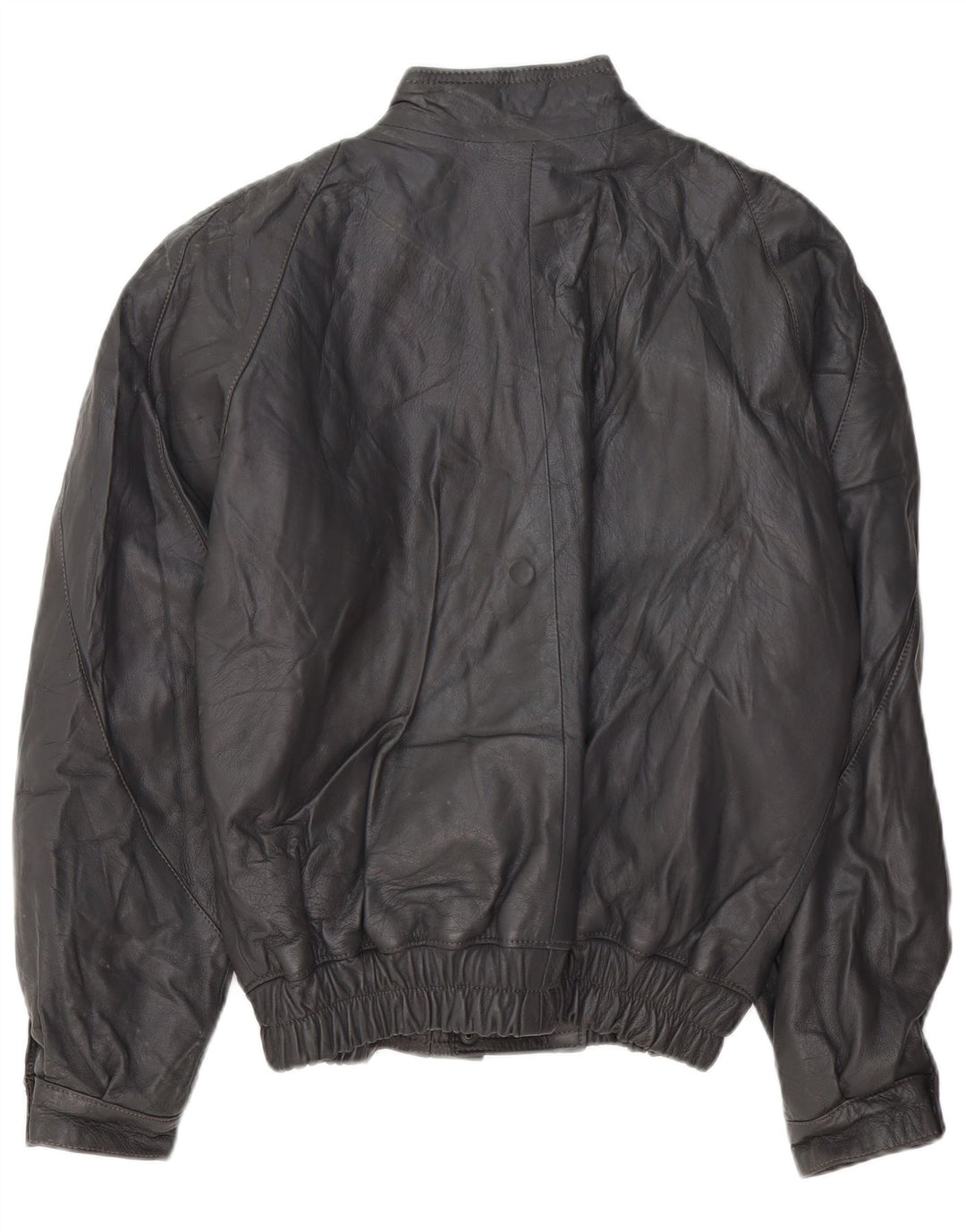 Męska kurtka skórzana VINTAGE UK 40, duża, szara skóra