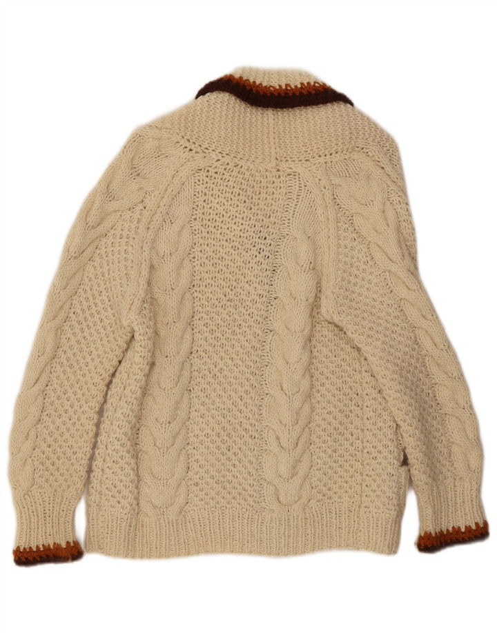 Sweter damski w stylu vintage, UK 14, średni, złamany biały kolor
