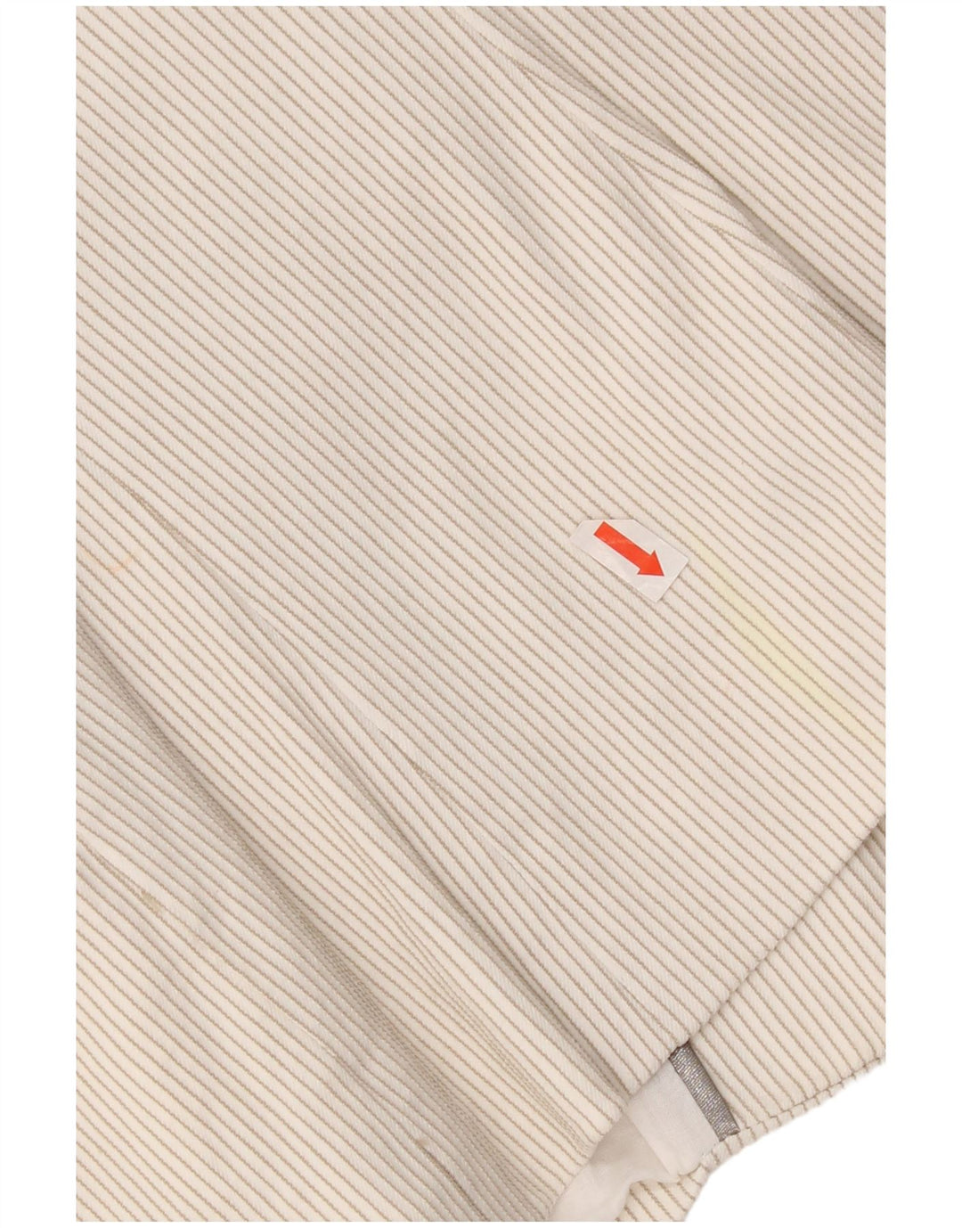 Damska marynarka Zara zapinana na 1 guzik UK 14, duża bawełna w prążki w kolorze złamanej bieli