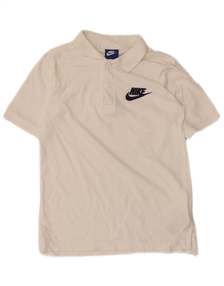 Chłopięca koszulka polo Nike 10-11 lat, średnia biała bawełna