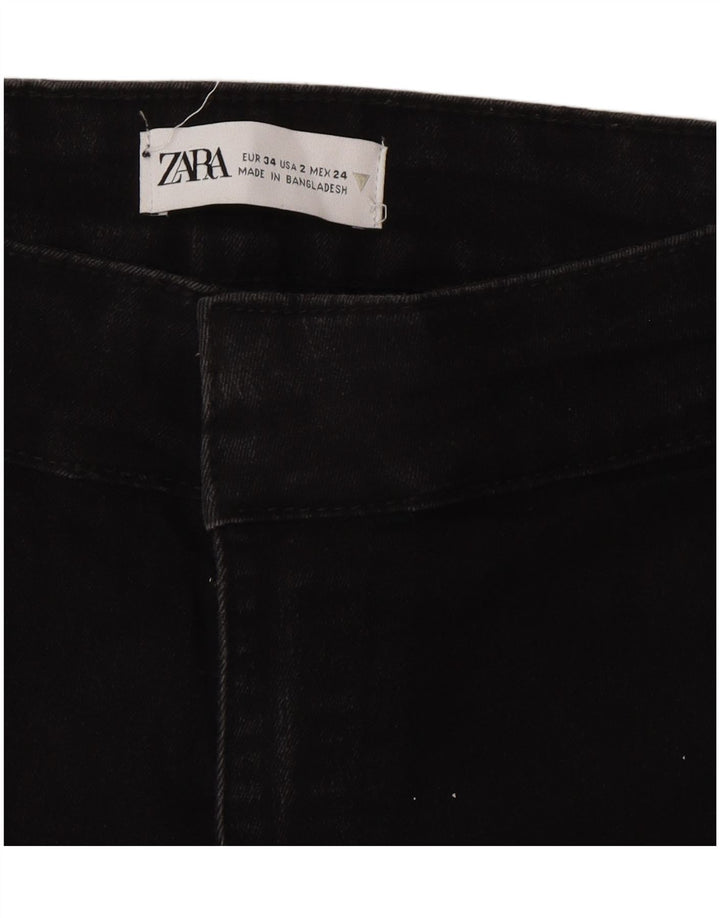 Damskie jeansy rozkloszowane Zara EU 34 2XS W24 L33 Czarne