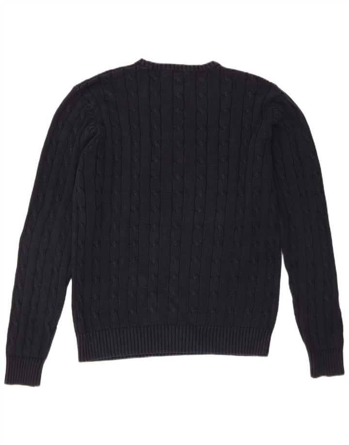 Marks & Spencer Męski sweter z okrągłym dekoltem w kolorze niebieskim, średni granatowy