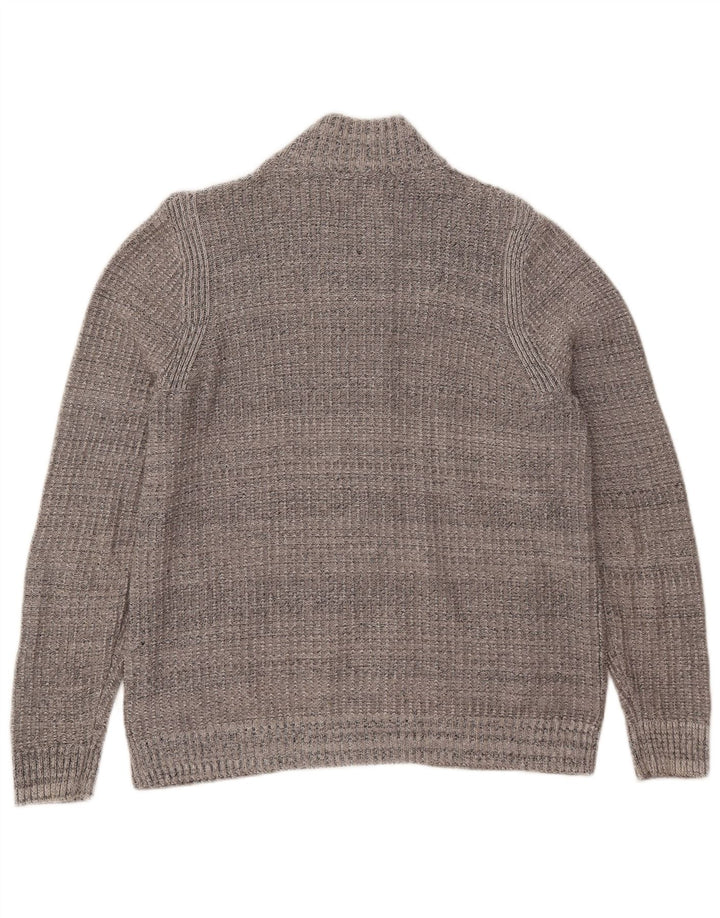 Męski sweter Marks & Spencer z zamkiem błyskawicznym, UK 38/40, średnioszary, nakrapiany