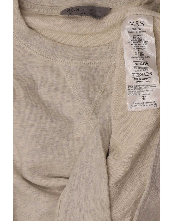 Marks & Spencer Męska bluza dresowa, średnia, beżowa, nakrapiana bawełna
