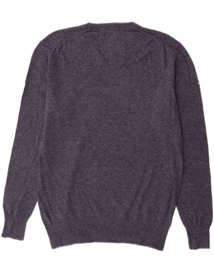 Męski sweter z okrągłym dekoltem Superdry, średni granatowy, bawełniany
