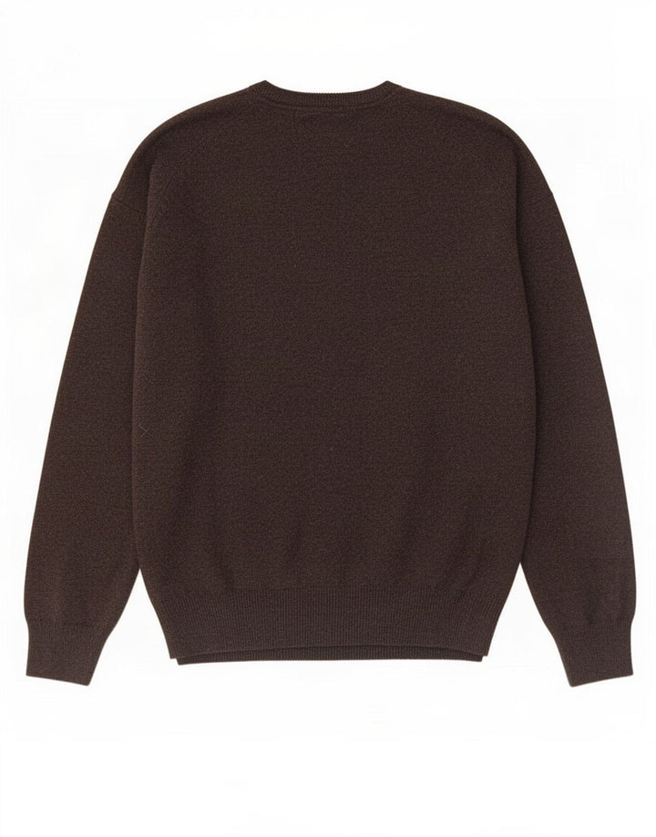 Marks & Spencer Męski sweter o regularnym kroju z dekoltem w kształcie litery V, 3XL, brązowa wełna