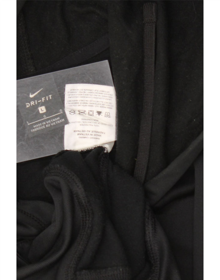 Męski sweter z kapturem NIKE Dri Fit z grafiką, duży, czarny, poliestrowy